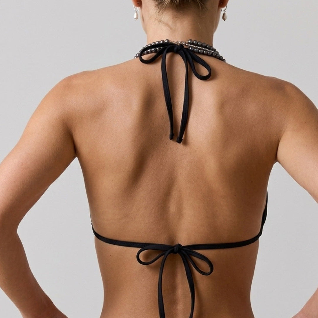 Rona bikini top in black, back view