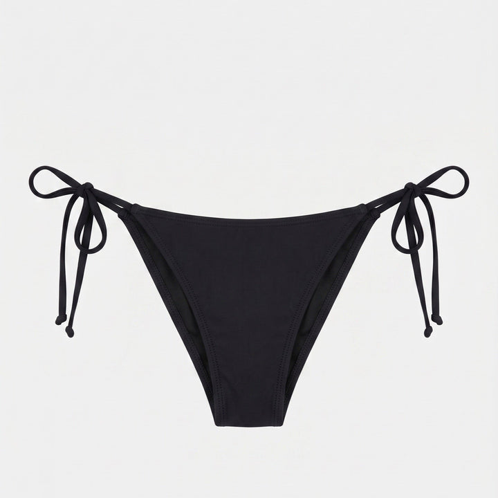 Ellen tie-side bikini bottom in black, detail view
