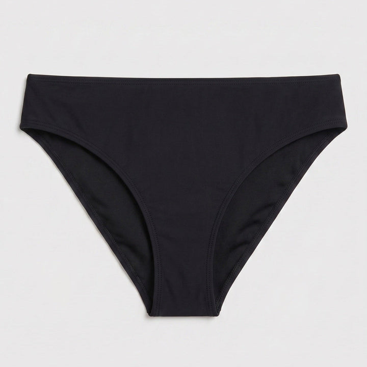 Cameron high-leg bikini bottom in black, detail view