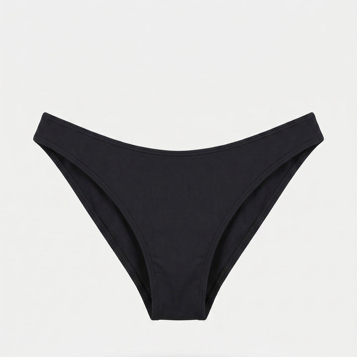 Tina mid-rise bikini bottom in black, detail view