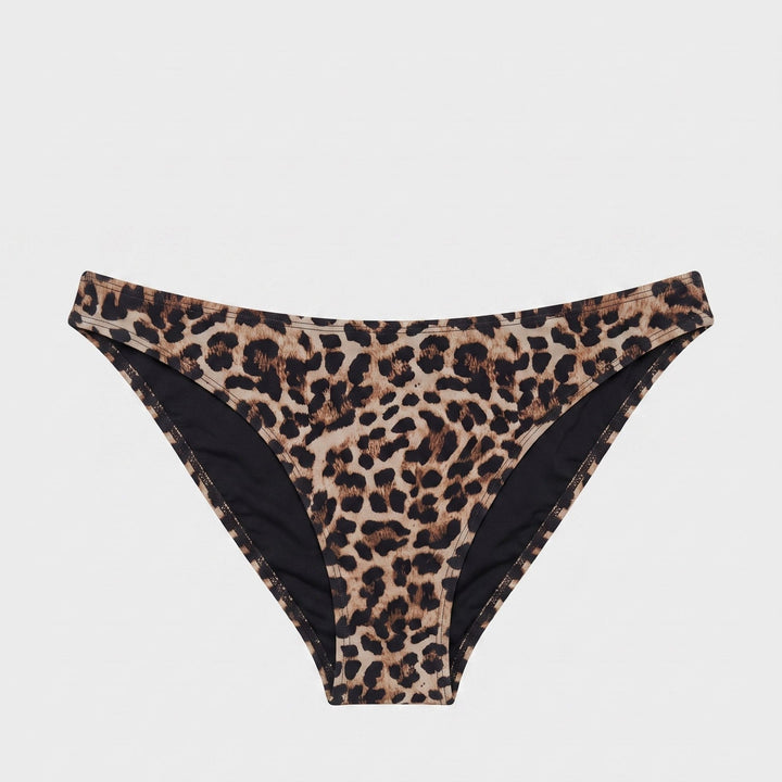 Tina mid-rise bikini bottom in leopard, detail view