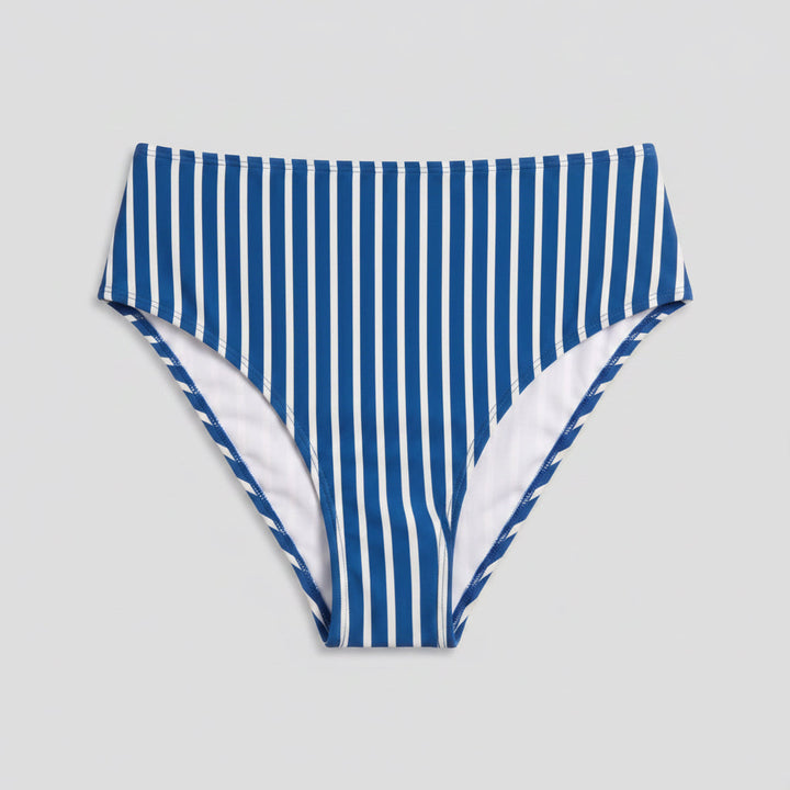 Sarah high-waisted bikini bottom in stripe, detail view