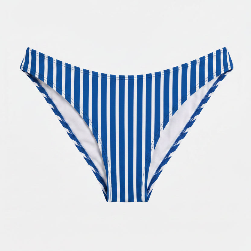 Tina mid-rise bikini bottom in stripe, detail view