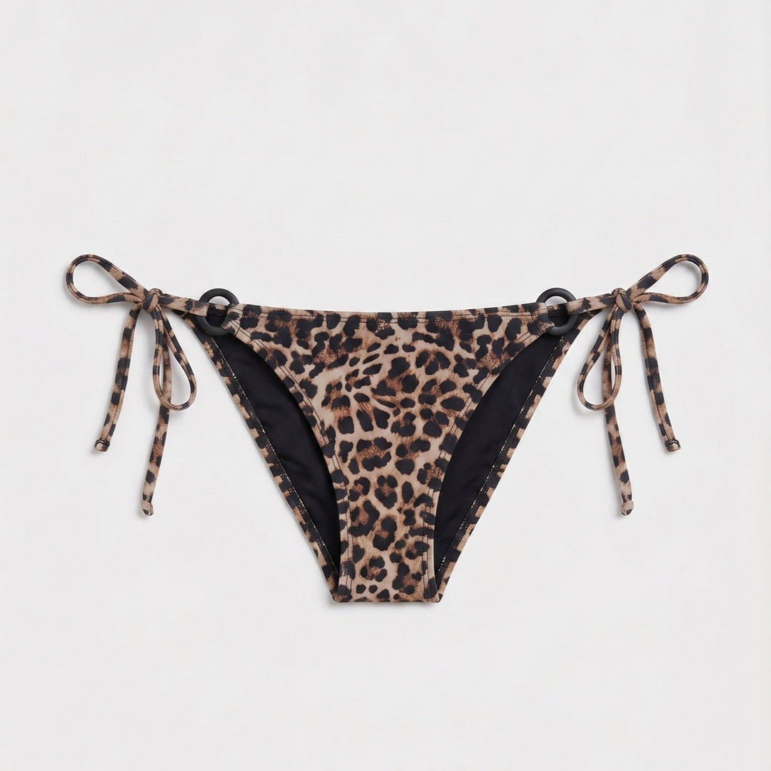 Rona leopard print bikini bottom detail