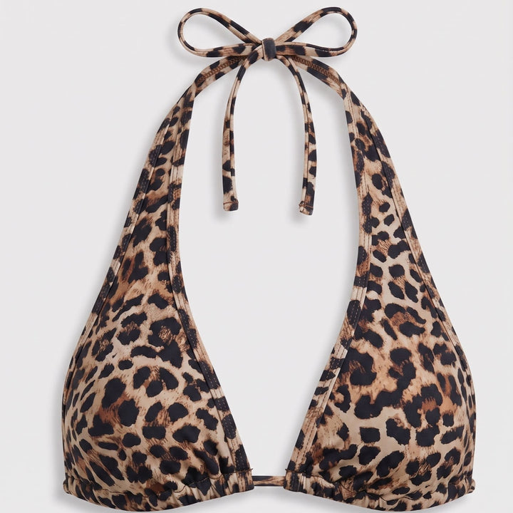 Rona leopard print bikini top detail