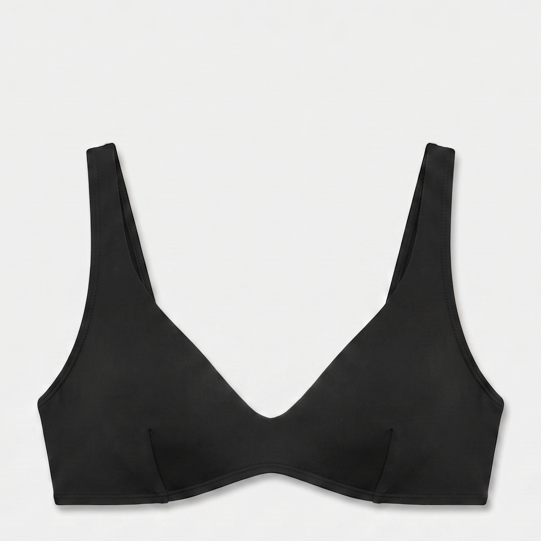 Sarah bikini top in black, detail view