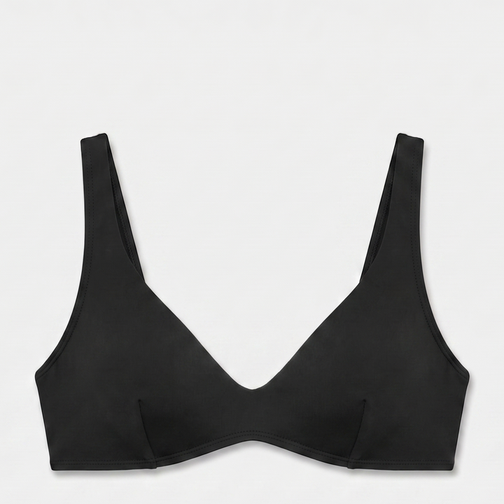 Sarah bikini top in black, detail view