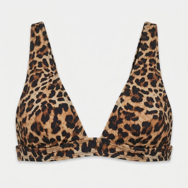 Ellen bikini top in leopard, detail view